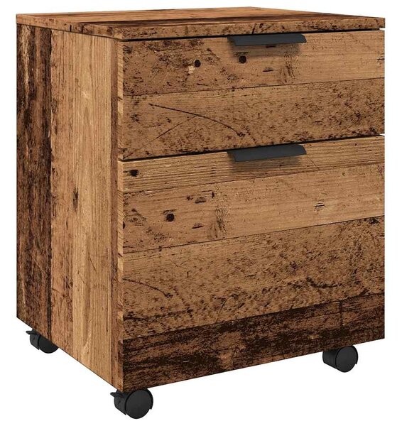 Antik fa szerelt fa iratszekrény kerekekkel 45x38x45 cm