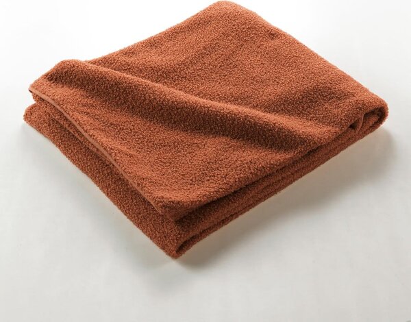 Pirosas narancssárga fleece takaró 180x220 cm Curly Wooly – douceur d'intérieur