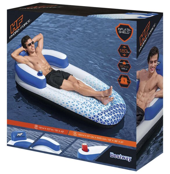 Bestway Hydro-Force kék úszó nyugágy 183 x 97 cm