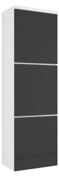PORTO függő fürdőszobaszekrény, 30x110x31, fehér/fekete fényes