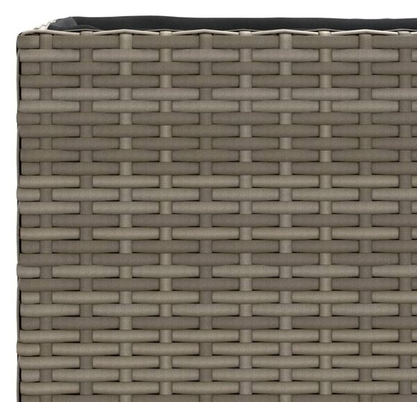 Szürke polyrattan kerti ültetőláda 36x30x32 cm