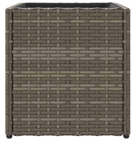 Szürke polyrattan kerti ültetőláda 36x30x32 cm