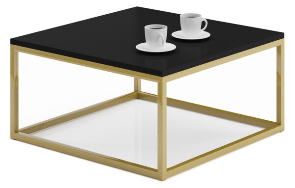 BELTEN dohányzóasztal, 65x33x65, arany/fekete