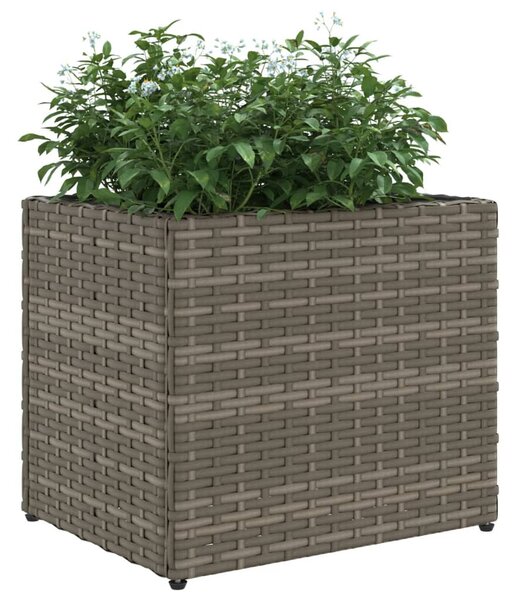 Szürke polyrattan kerti ültetőláda 36x30x32 cm