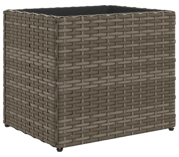Szürke polyrattan kerti ültetőláda 36x30x32 cm