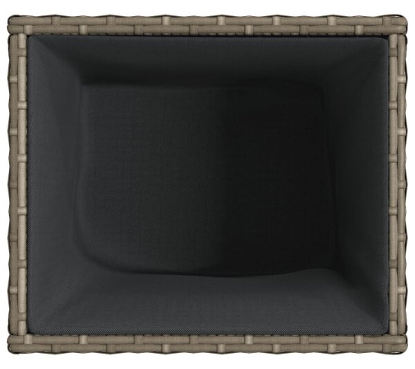 Szürke polyrattan kerti ültetőláda 36x30x32 cm