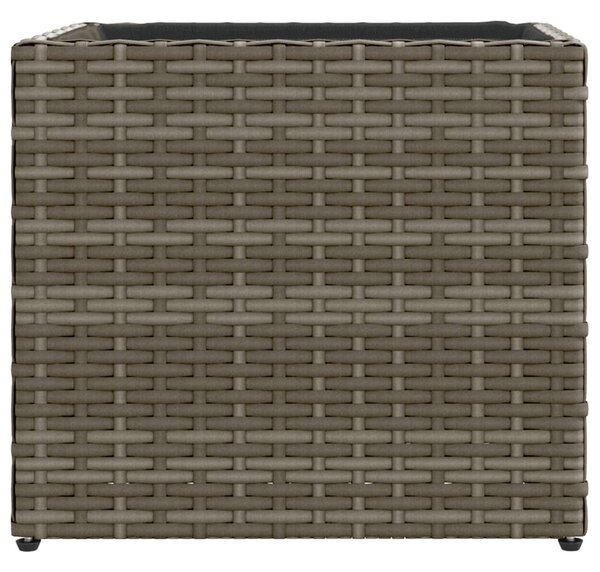 Szürke polyrattan kerti ültetőláda 36x30x32 cm