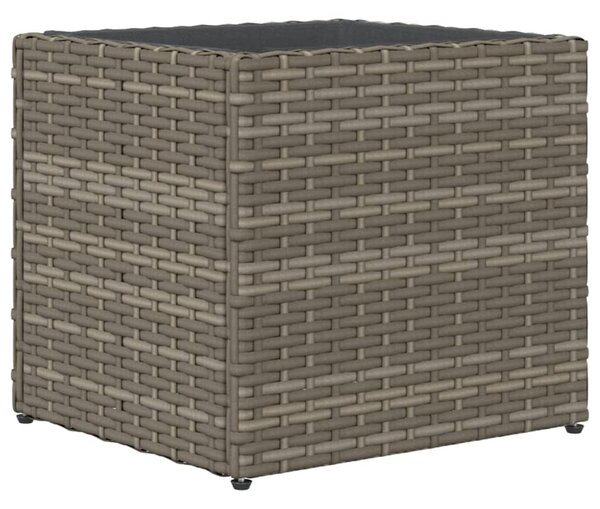 Szürke polyrattan kerti ültetőláda 36x30x32 cm