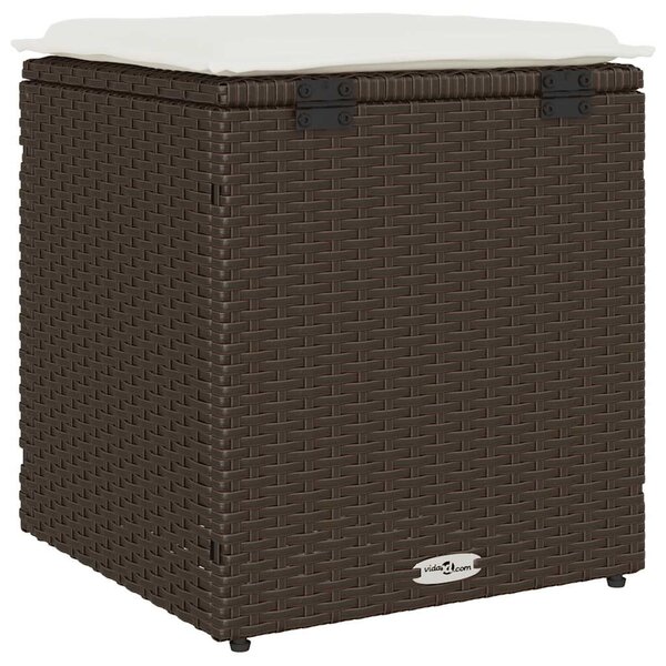 2 db barna polyrattan kerti szék párnával 40x40x43 cm