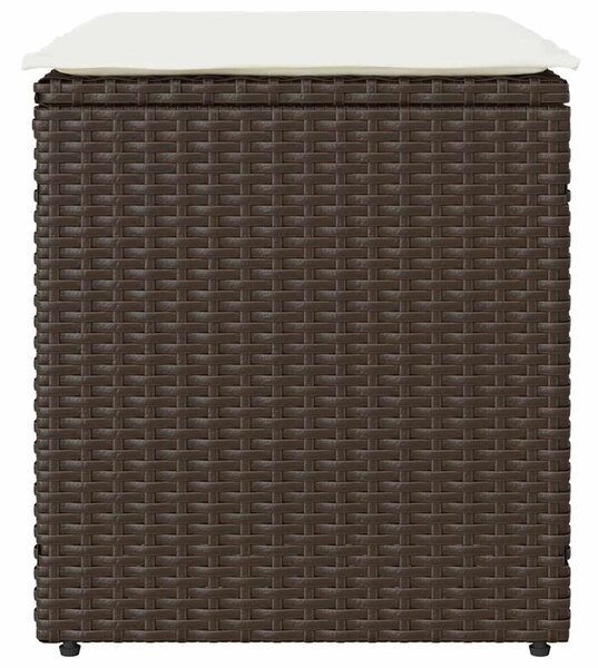 2 db barna polyrattan kerti szék párnával 40x40x43 cm