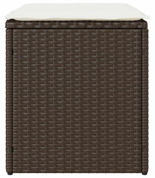 2 db barna polyrattan kerti szék párnával 40x40x43 cm