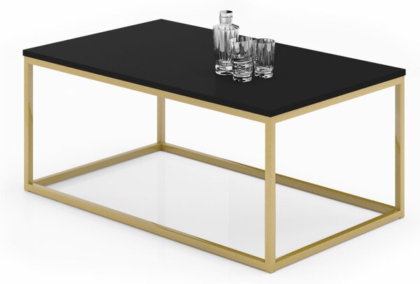 NARISA dohányzóasztal, 100x43x60, arany/fekete