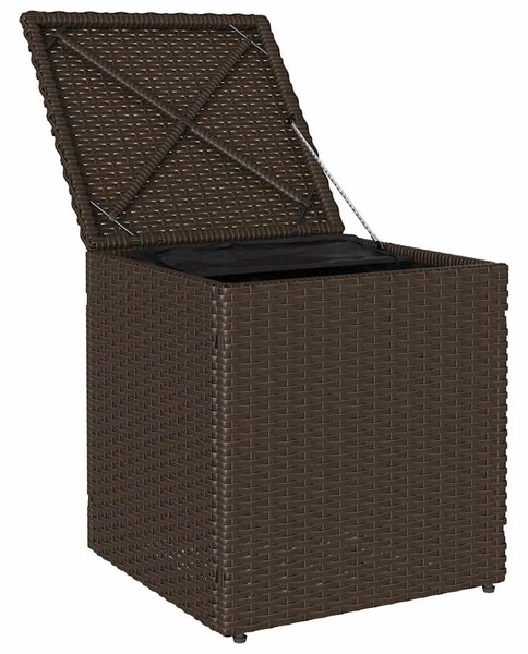2 db barna polyrattan kerti szék párnával 40x40x43 cm