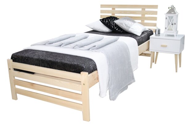RITA ágy + ágyrács, 90x200, borovifenyő