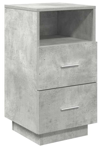 2 db betonszürke éjjeliszekrény 2 fiókkal 36x36x68 cm