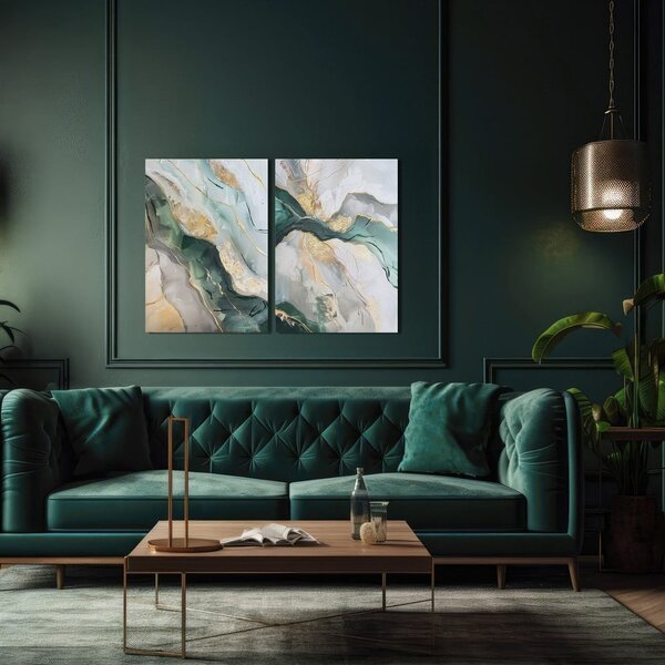 Kép szett kézzel festett részletekkel 2 db-os 50x70 cm Aventurine – Styler