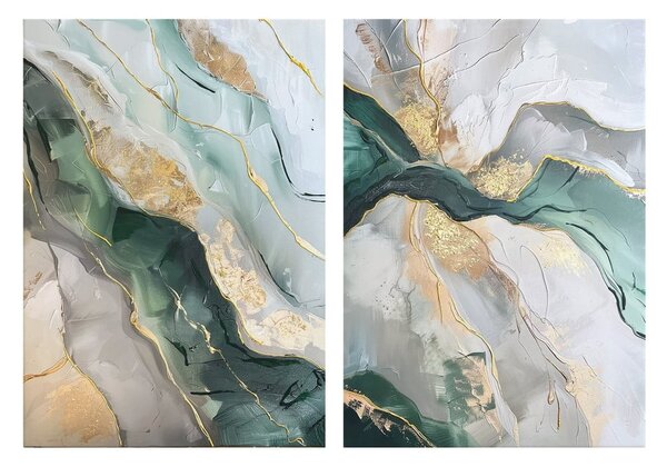 Kép szett kézzel festett részletekkel 2 db-os 50x70 cm Aventurine – Styler