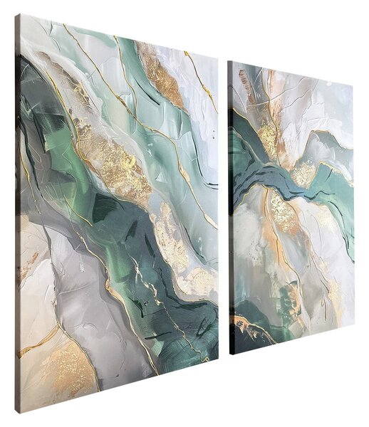 Kép szett kézzel festett részletekkel 2 db-os 50x70 cm Aventurine – Styler