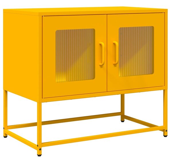 Mustársárga hidegen hengerelt acél TV-szekrény 68x39x60,5 cm