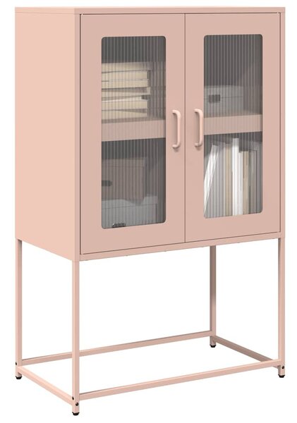 Highboard rózsaszín 68x39x107 cm Acél