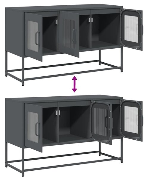Antracit hidegen hengerelt acél TV-szekrény 100,5x39x60,5 cm