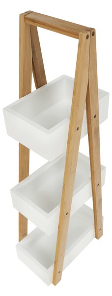 Polc, bambusz/fehér, VEGO