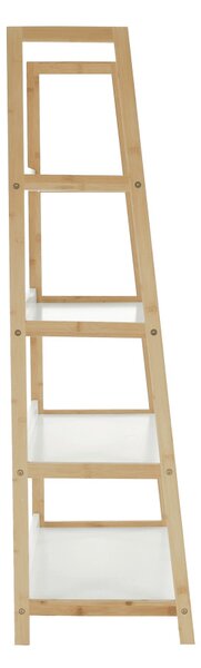 4 polcos állvány, fehér/természetes, KOEN TYP 2