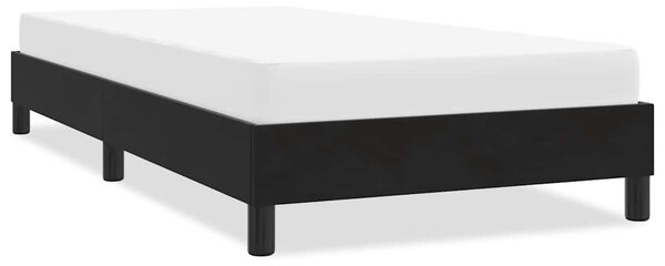 Fekete bársony ágykeret matrac nélkül 90x210 cm
