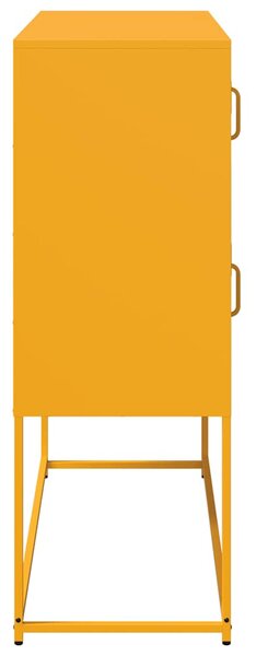 Mustársárga hideghengerelt acél tálalószekrény 100,5x39x107 cm