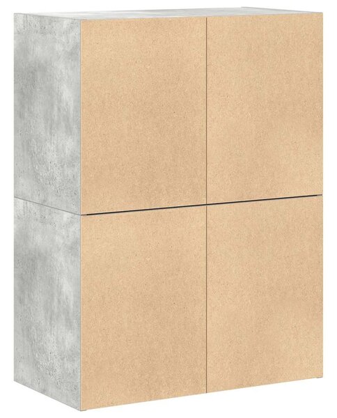 Szekrények 2 fiókkal 2 db betonszürke 60x31x40 cm gépelt fa