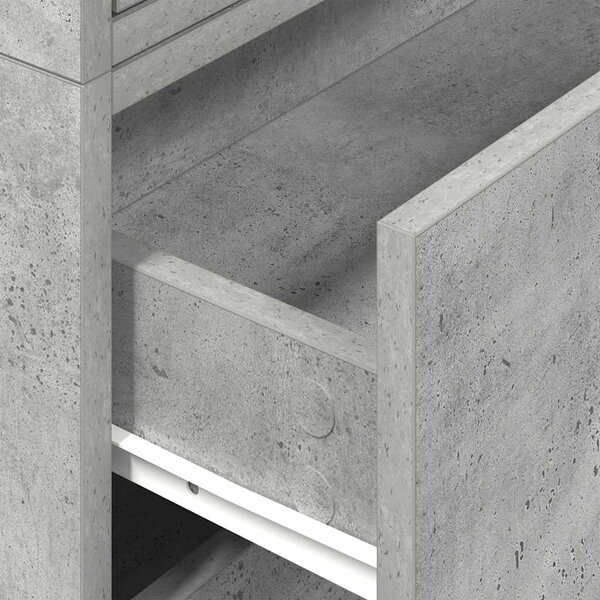 Szekrények 2 fiókkal 2 db betonszürke 60x31x40 cm gépelt fa