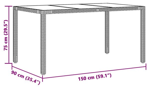 5 részes barna polyrattan kerti bisztrógarnitúra párnákkal