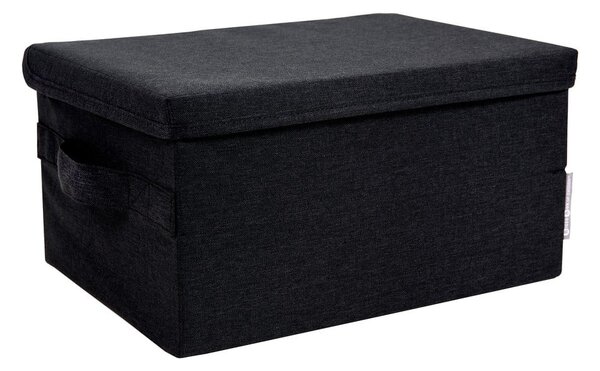 Fekete fedeles textil tárolódoboz 35x26x19 cm Soft Storage – Bigso