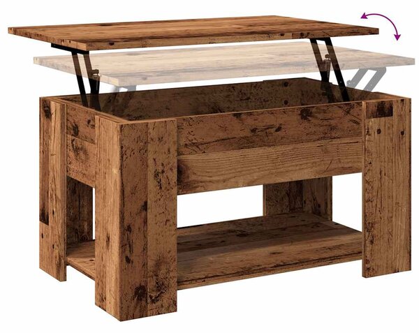 Antik fás szerelt fa dohányzóasztal 79 x 49 x 41 cm