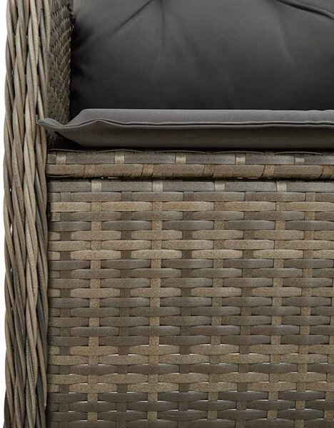 5 részes szürke polyrattan kerti bisztrógarnitúra párnákkal