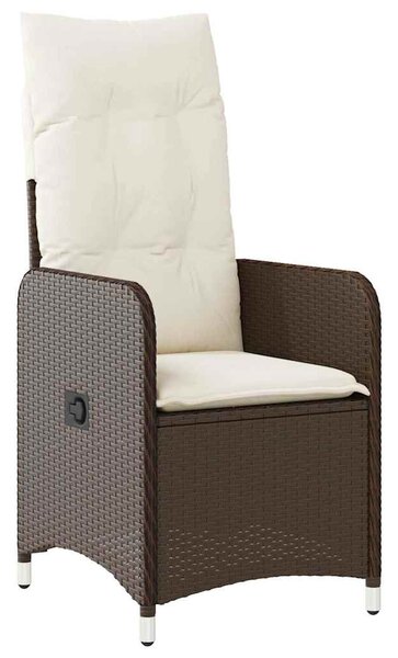 11 részes barna polyrattan kerti bisztrógarnitúra párnákkal
