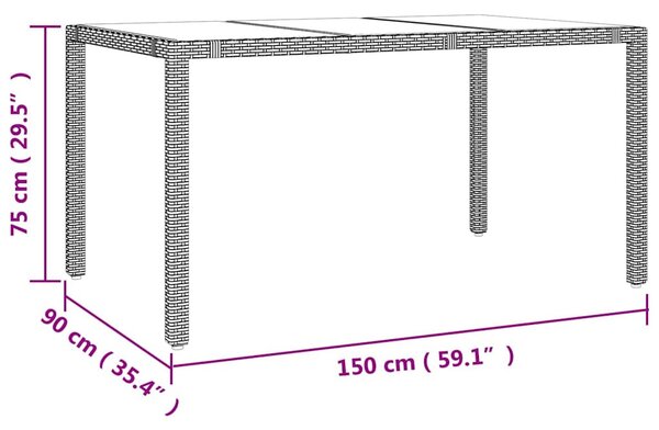 5 részes bézs polyrattan kerti bisztrógarnitúra párnákkal