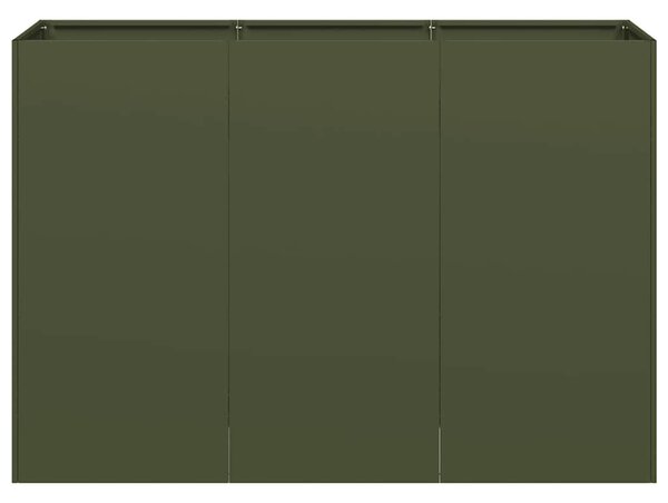Ültetvény olívazöld 120x40x80 cm hidegen hengerelt acélból