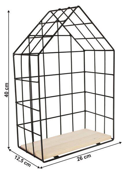 Szett 3 polc, természetes/fekete, AZURI