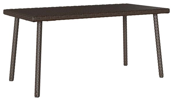 Téglalap barna polyrattan kerti dohányzóasztal 80x40x37cm