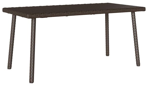 Téglalap barna polyrattan kerti dohányzóasztal 80x40x37cm
