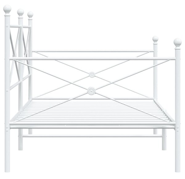 Kanapéágy matrac nélkül fehér 100x190 cm acél