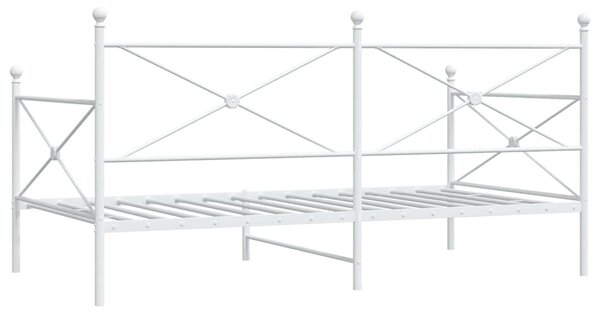 Kanapéágy matrac nélkül fehér 100x190 cm acél