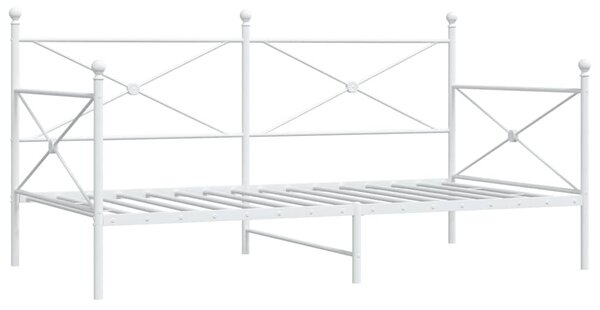 Kanapéágy matrac nélkül fehér 100x190 cm acél