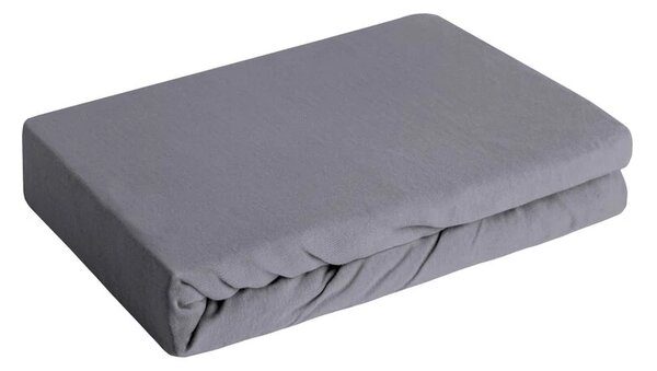 Jersey3 pamut gumis lepedő Acélszürke 90x200 cm + 25 cm