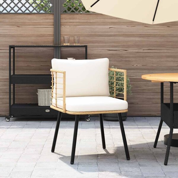 Természetes polyrattan kerti szék párnákkal
