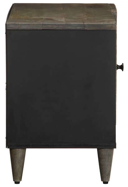 Világosszürke tömör mangófa TV-szekrény 80x31,5x46 cm