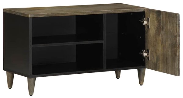 Világosszürke tömör mangófa TV-szekrény 80x31,5x46 cm