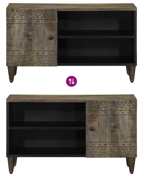Világosszürke tömör mangófa TV-szekrény 80x31,5x46 cm