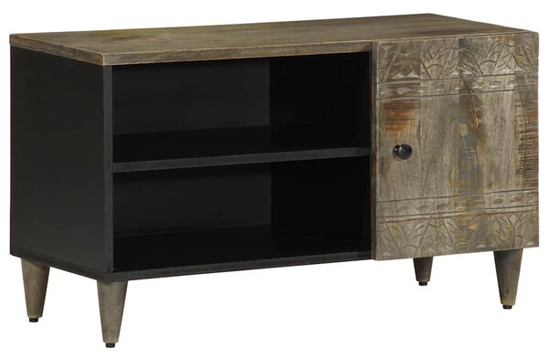 Világosszürke tömör mangófa TV-szekrény 80x31,5x46 cm